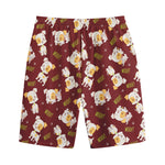 Happy Jack Russell Terrier Pattern Print Cotton Shorts