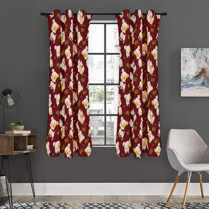 Happy Jack Russell Terrier Pattern Print Curtain