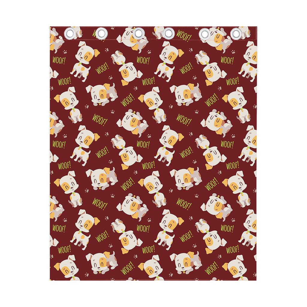 Happy Jack Russell Terrier Pattern Print Curtain