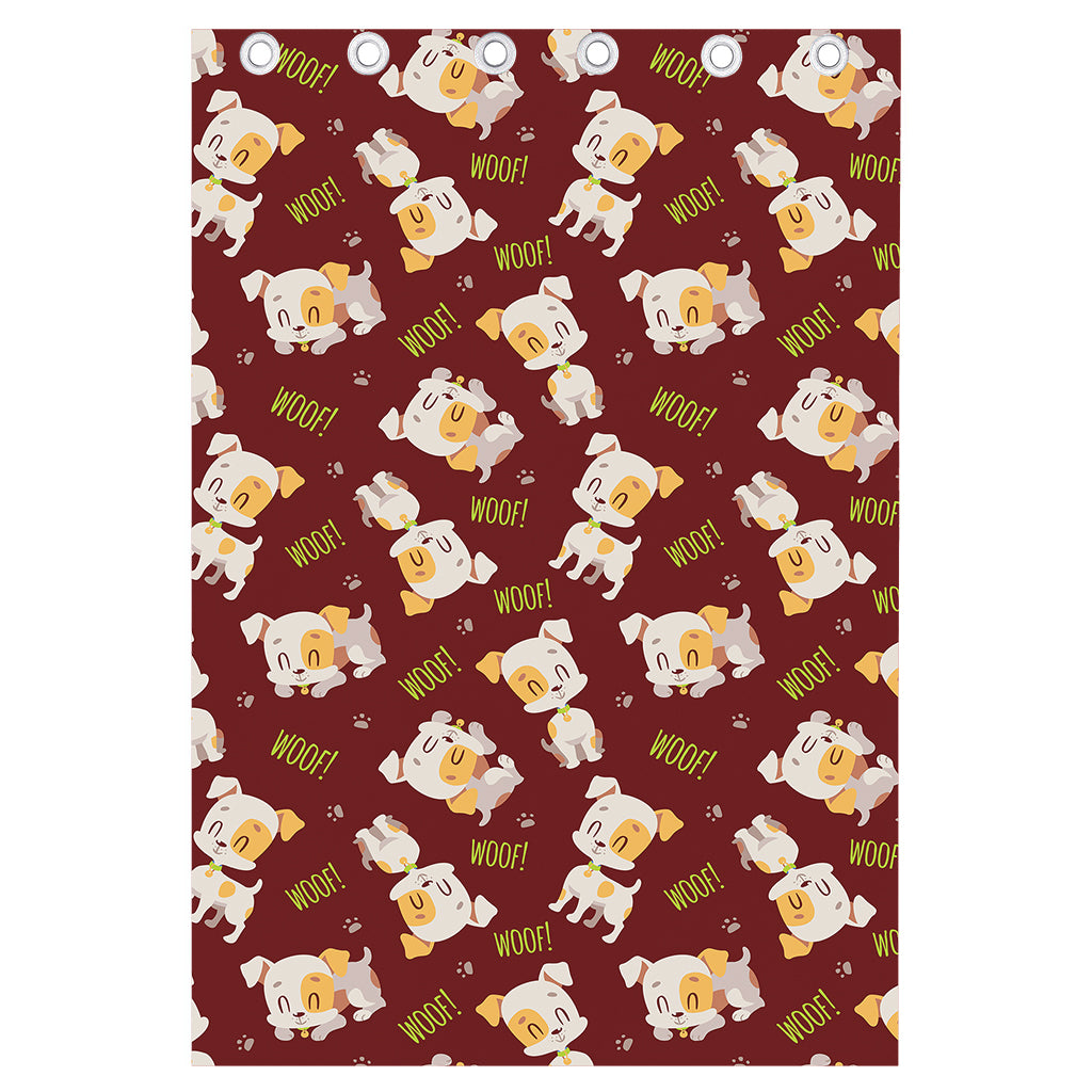 Happy Jack Russell Terrier Pattern Print Curtain
