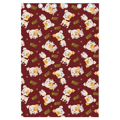 Happy Jack Russell Terrier Pattern Print Curtain