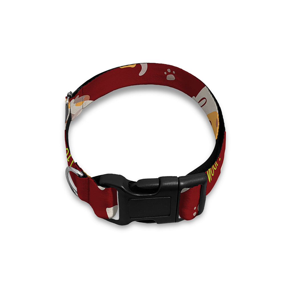 Happy Jack Russell Terrier Pattern Print Dog Collar