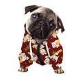 Happy Jack Russell Terrier Pattern Print Dog Zip Up Hoodie