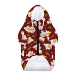 Happy Jack Russell Terrier Pattern Print Dog Zip Up Hoodie