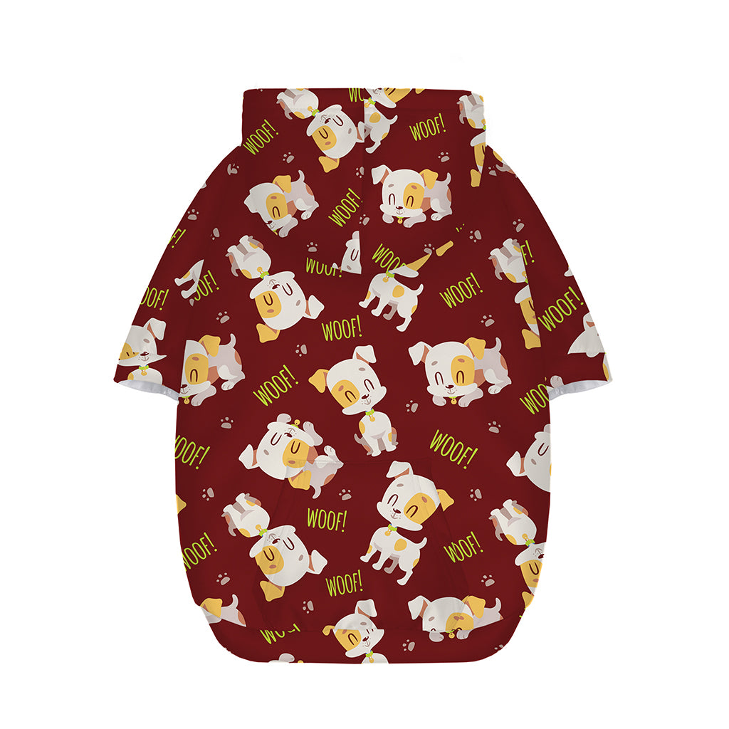 Happy Jack Russell Terrier Pattern Print Dog Zip Up Hoodie