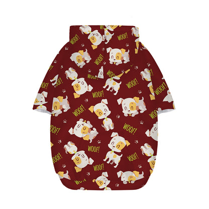 Happy Jack Russell Terrier Pattern Print Dog Zip Up Hoodie