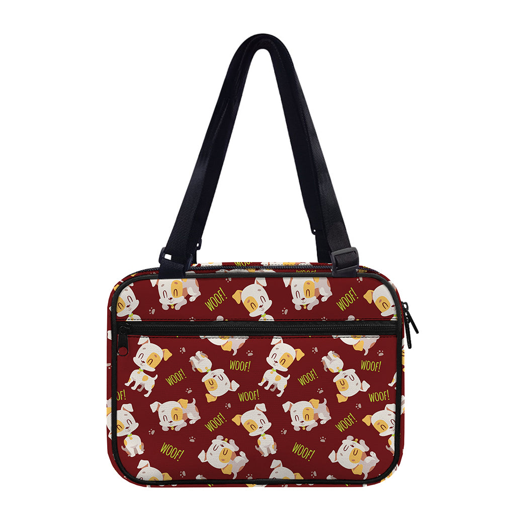 Happy Jack Russell Terrier Pattern Print Double Strap Bible Bag
