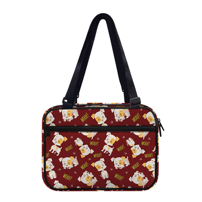 Happy Jack Russell Terrier Pattern Print Double Strap Bible Bag