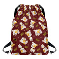 Happy Jack Russell Terrier Pattern Print Drawstring Backpack