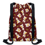 Happy Jack Russell Terrier Pattern Print Drawstring Backpack