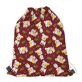 Happy Jack Russell Terrier Pattern Print Drawstring Bag
