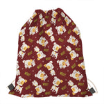 Happy Jack Russell Terrier Pattern Print Drawstring Bag