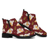 Happy Jack Russell Terrier Pattern Print Flat Ankle Boots