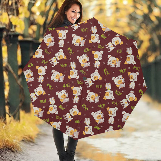 Happy Jack Russell Terrier Pattern Print Foldable Umbrella