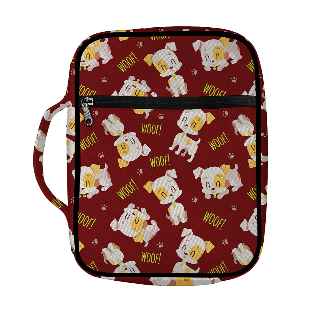 Happy Jack Russell Terrier Pattern Print Front Pocket Bible Bag