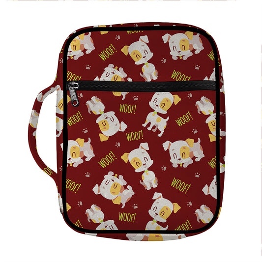 Happy Jack Russell Terrier Pattern Print Front Pocket Bible Bag