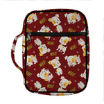 Happy Jack Russell Terrier Pattern Print Front Pocket Bible Bag
