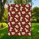 Happy Jack Russell Terrier Pattern Print Garden Flag