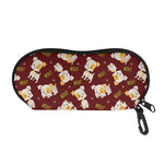 Happy Jack Russell Terrier Pattern Print Glasses Case