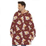 Happy Jack Russell Terrier Pattern Print Hoodie Blanket