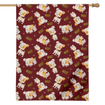 Happy Jack Russell Terrier Pattern Print House Flag