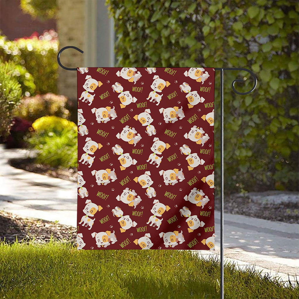 Happy Jack Russell Terrier Pattern Print House Flag