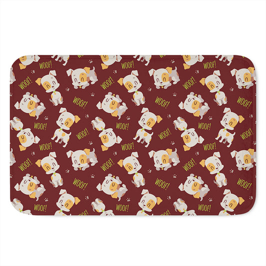 Happy Jack Russell Terrier Pattern Print Indoor Door Mat