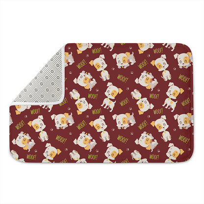 Happy Jack Russell Terrier Pattern Print Indoor Door Mat