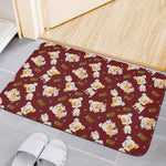 Happy Jack Russell Terrier Pattern Print Indoor Door Mat