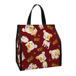 Happy Jack Russell Terrier Pattern Print Insulated Lunch Tote