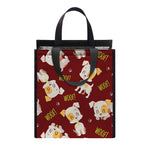 Happy Jack Russell Terrier Pattern Print Insulated Lunch Tote