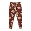 Happy Jack Russell Terrier Pattern Print Jogger Pants
