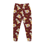 Happy Jack Russell Terrier Pattern Print Jogger Pants
