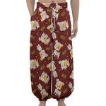 Happy Jack Russell Terrier Pattern Print Lantern Pants