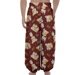 Happy Jack Russell Terrier Pattern Print Lantern Pants
