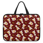 Happy Jack Russell Terrier Pattern Print Laptop Sleeve With Handle