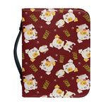 Happy Jack Russell Terrier Pattern Print Leather Bible Cover