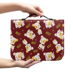 Happy Jack Russell Terrier Pattern Print Leather Bible Cover