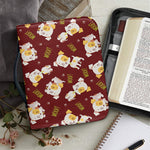 Happy Jack Russell Terrier Pattern Print Leather Bible Cover