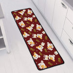 Happy Jack Russell Terrier Pattern Print Long Kitchen Mat