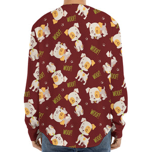 Happy Jack Russell Terrier Pattern Print Long Sleeve Baseball Jersey