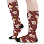 Happy Jack Russell Terrier Pattern Print Long Socks