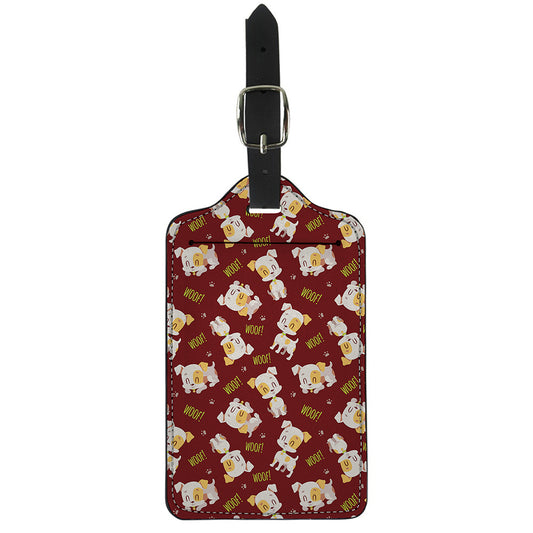 Happy Jack Russell Terrier Pattern Print Luggage Tag