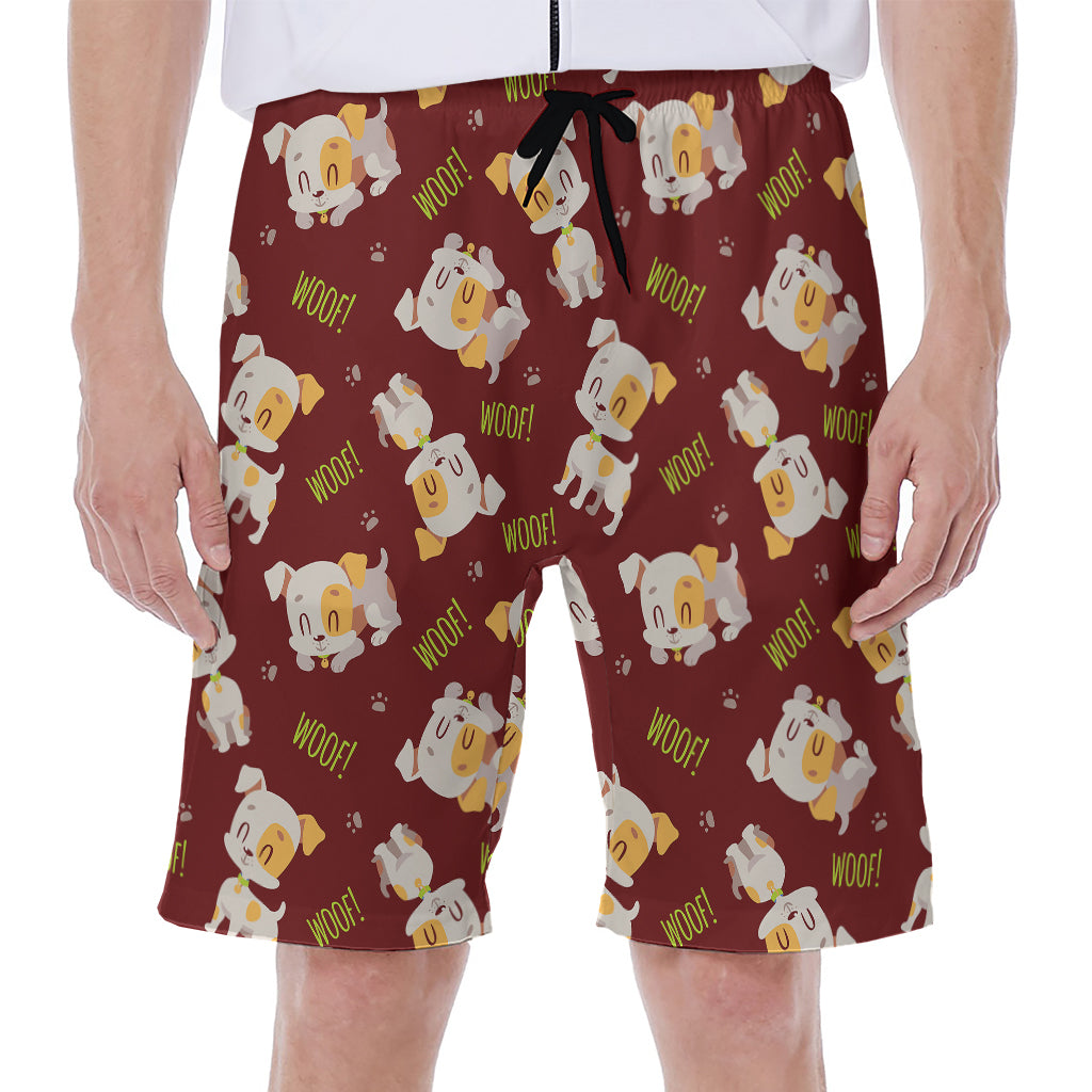 Happy Jack Russell Terrier Pattern Print Men's Beach Shorts