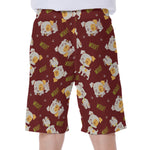 Happy Jack Russell Terrier Pattern Print Men's Beach Shorts
