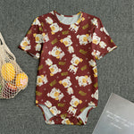 Happy Jack Russell Terrier Pattern Print Men's Bodysuit