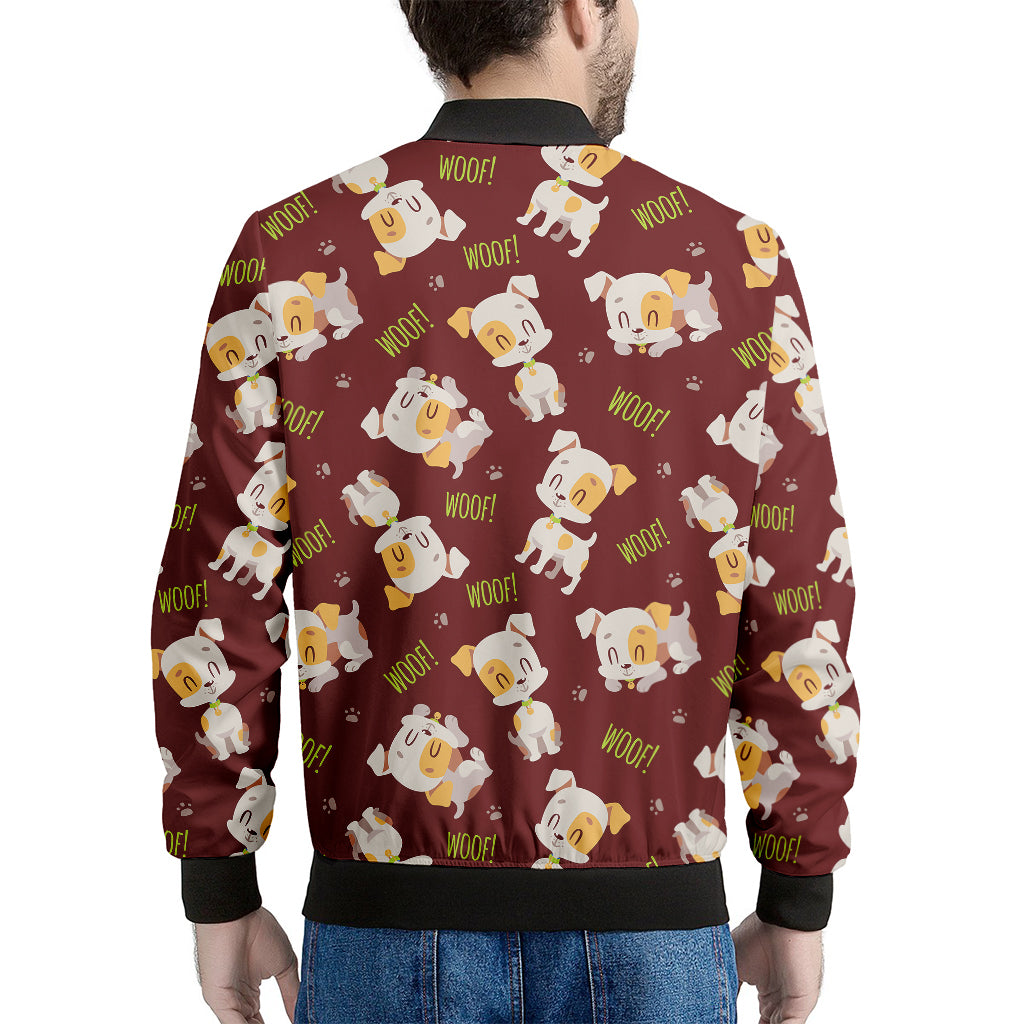 Happy Jack Russell Terrier Pattern Print Men's Bomber Jacket