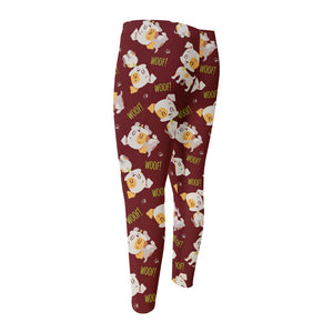 Happy Jack Russell Terrier Pattern Print Men's Compression Pants