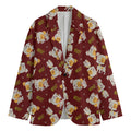 Happy Jack Russell Terrier Pattern Print Men's Cotton Blazer