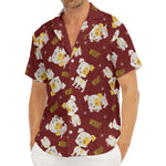 Happy Jack Russell Terrier Pattern Print Men's Deep V-Neck Shirt